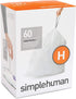 simplehuman Code H Custom Fit Drawstring Trash Bags in Dispenser Packs, 30-35 Liter / 8-9.2 Gallon, White  60 Liners